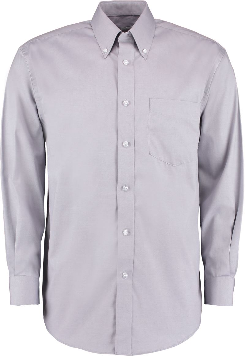 Levně Košile Oxford s dlouhým rukávem - silver grey