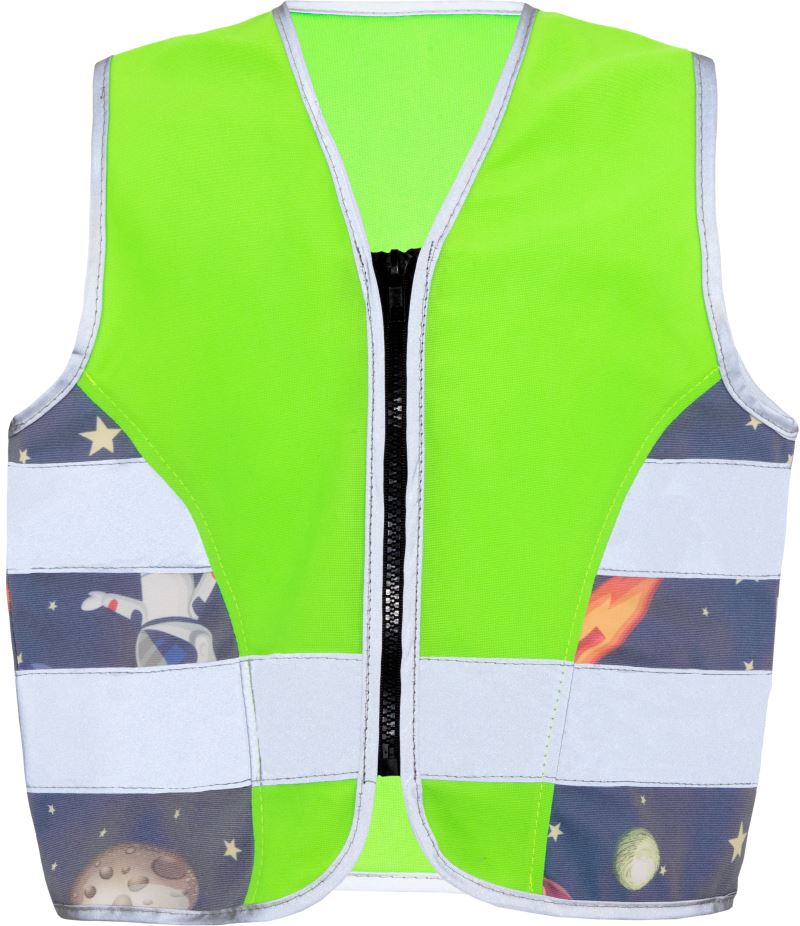 Levně Dětská bezpečnostní vesta - neon green/ufo