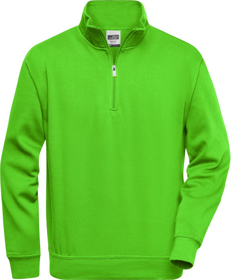 Levně Pracovní mikina s 1/4 zipem - lime green