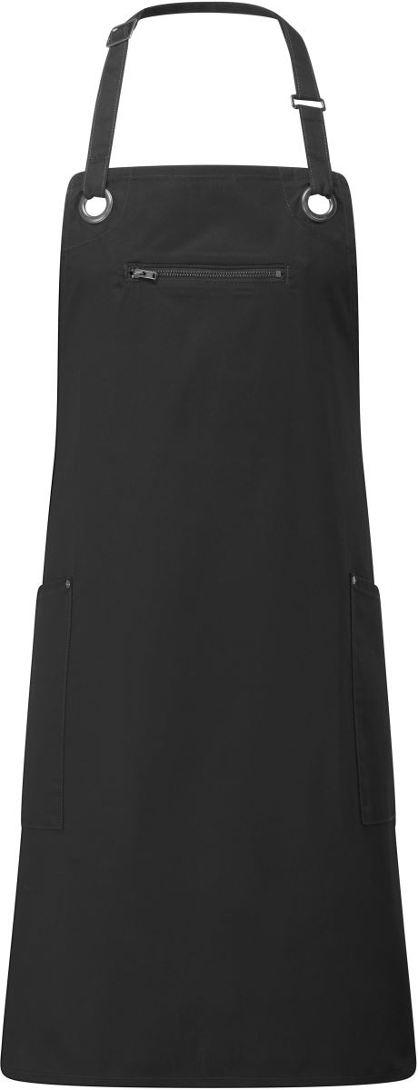 Levně Zástěra s laclem a bočními kapsami "Barley" - black/charcoal