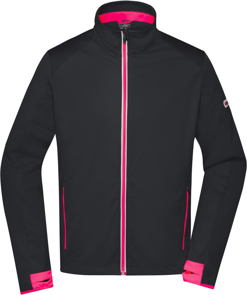Levně Pánská 3-vrstvá sportovní softshellová bunda - black/light red