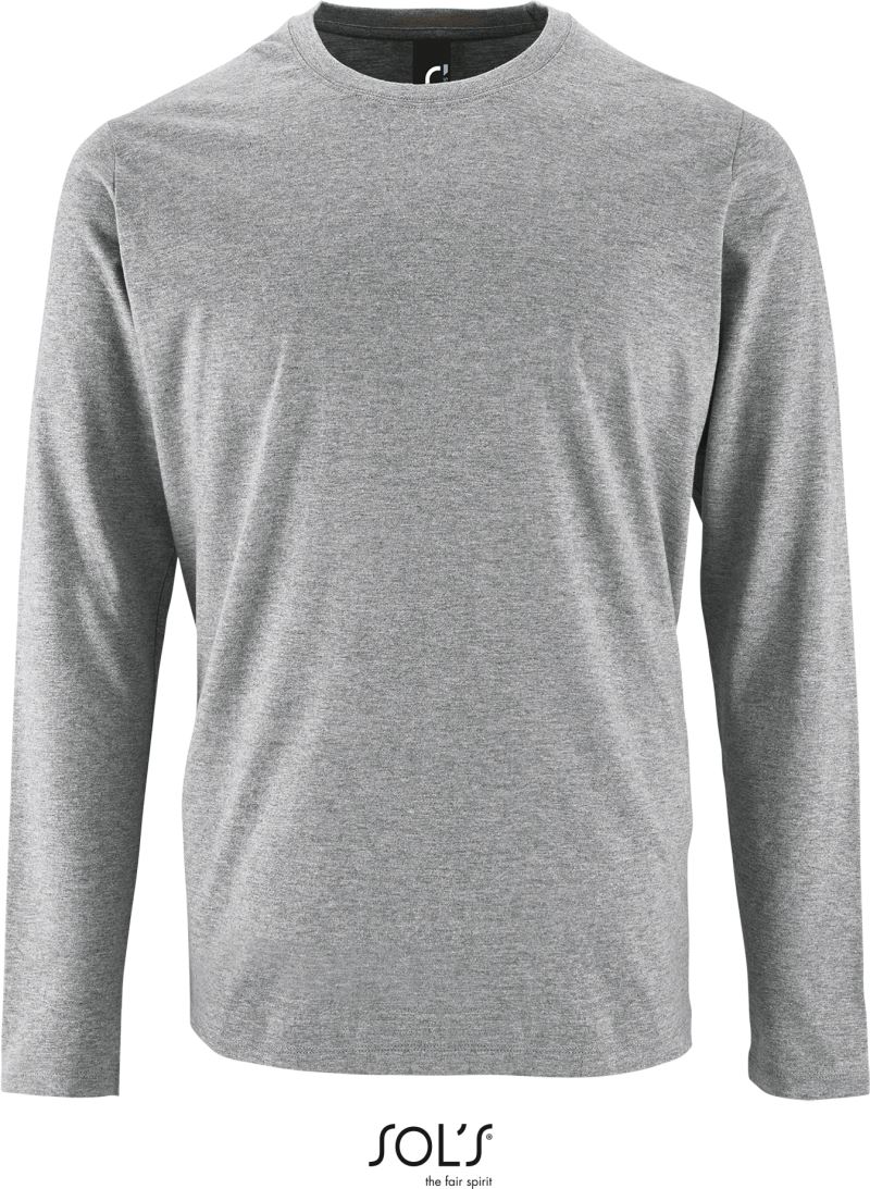 Levně Pánské tričko s dlouhým rukávem - grey melange