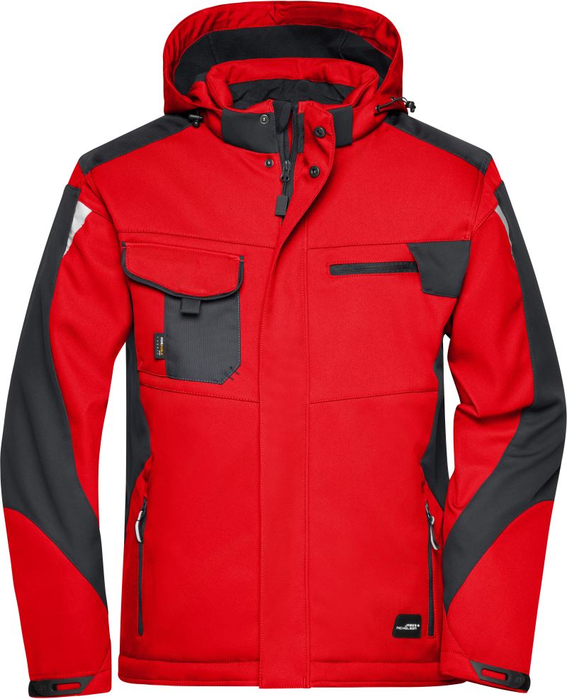 Levně Pracovní zimní softshellová bunda - Strong - red/black