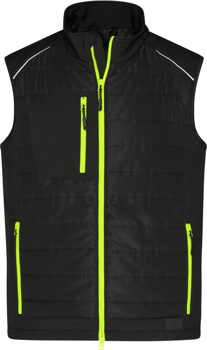 Levně Pánská hybridní vesta - black/neon yellow