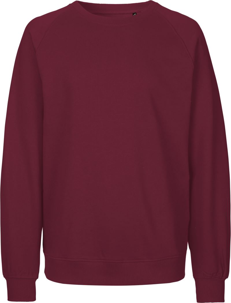 Levně Unisex raglánová mikina z bio bavlny - bordeaux