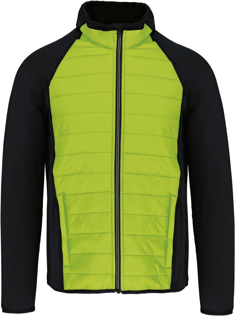 Levně Sportovní hybridní strečová bunda - lime/black