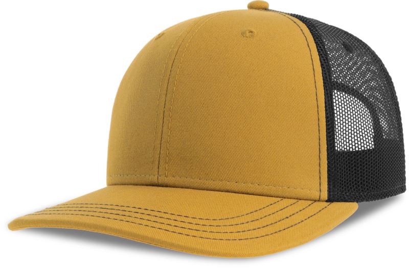 Levně 6 panelová Trucker kšiltovka - mustard/black