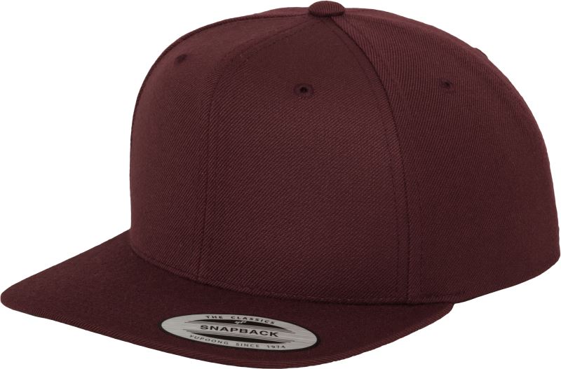 6 panelová Snapback kšiltovka - maroon