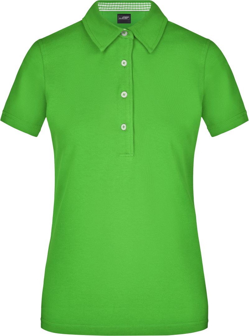 Levně Dámské piqué polo "Plain" - lime green/lime green white