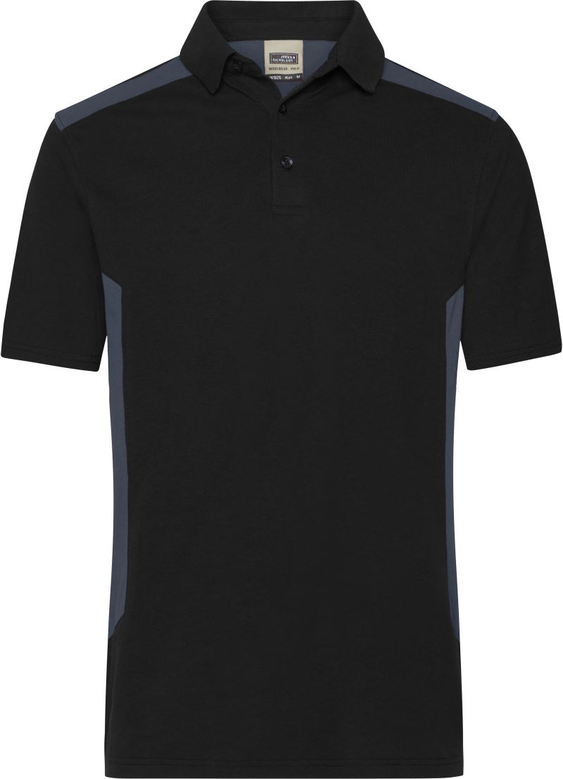 Pánské pracovní piqué polo "Strong" - black/carbon