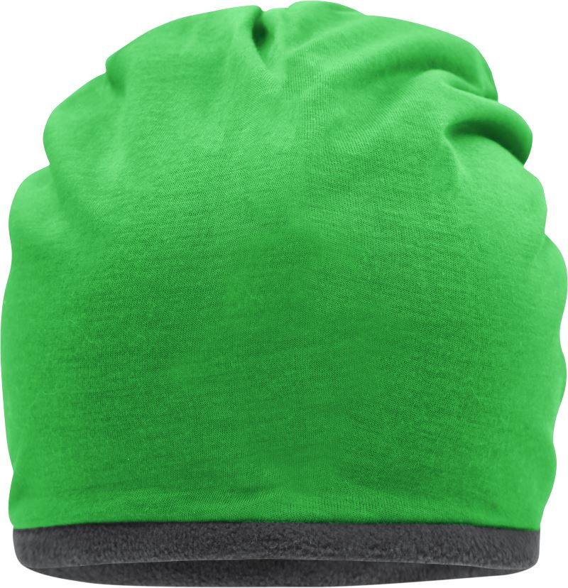 Levně Žerzejová čepice s fleecovou podšívkou - fern green/carbon