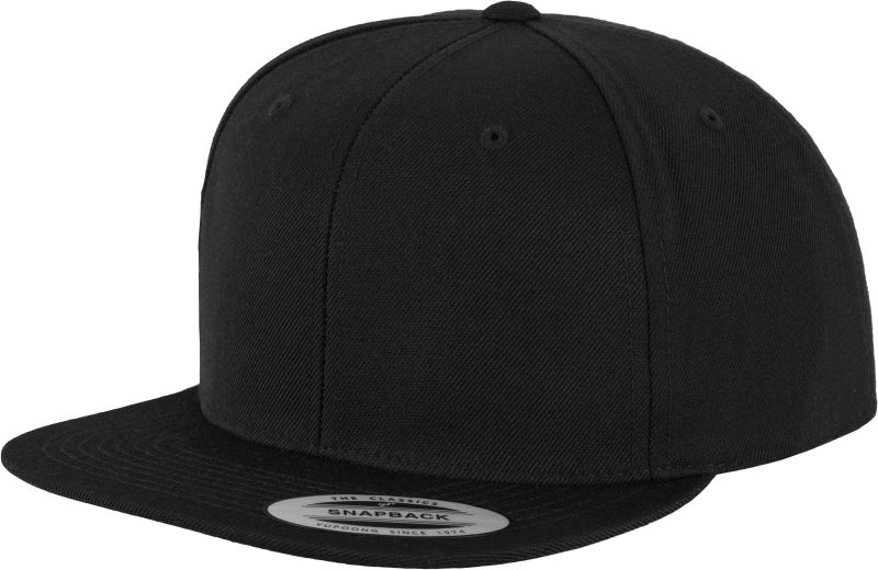 Levně 6 panelová Snapback kšiltovka - black/black