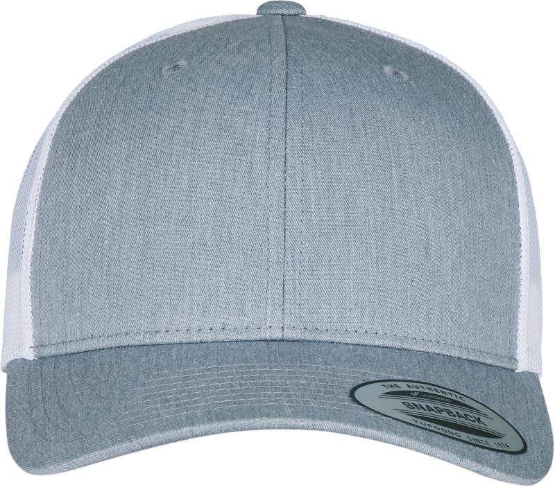 Levně 6 panelová vintage kšiltovka "Trucker" - heather grey/white