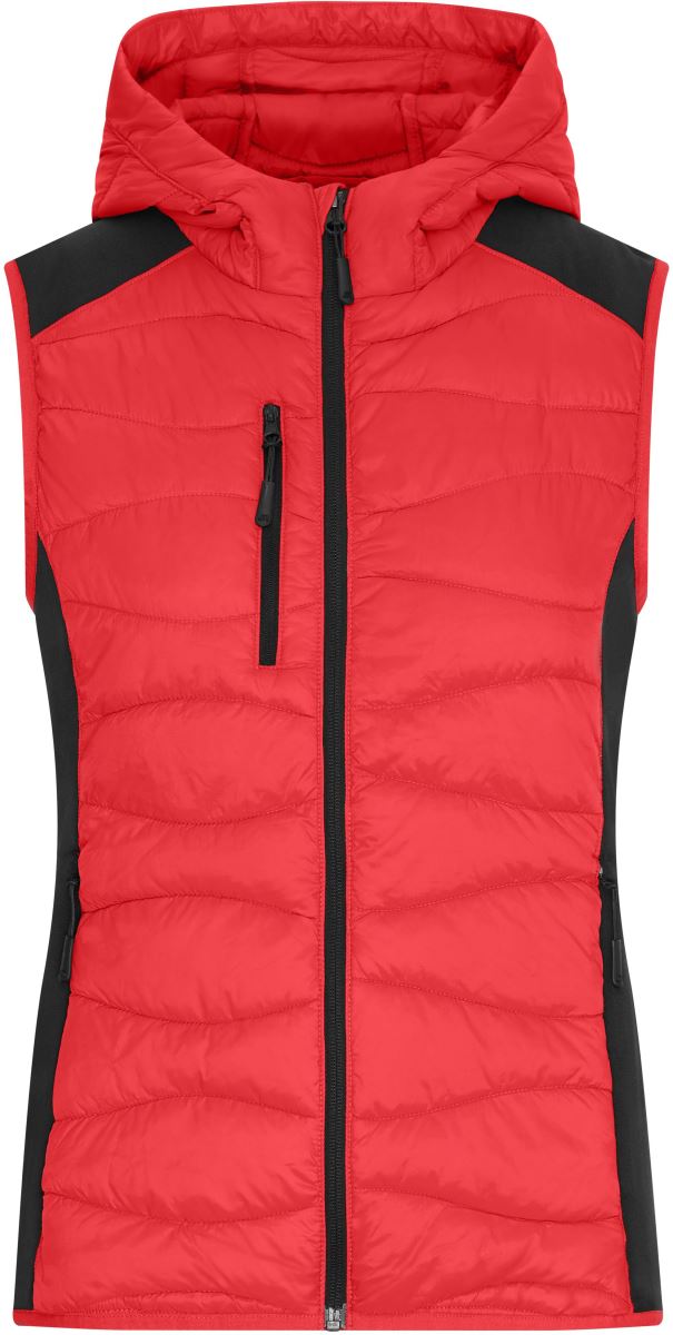 Levně Dámská strečová fleecová vesta - red/black