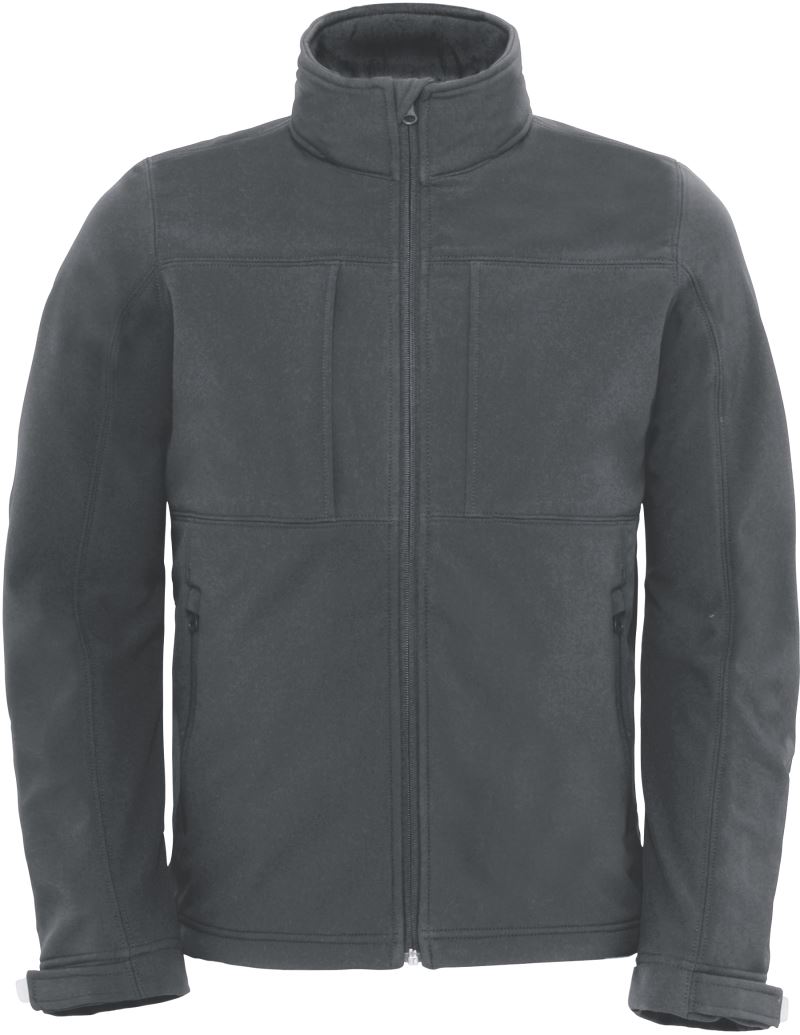 Levně Pánská 3-vrstvá softshellová bunda s kapucí - dark grey