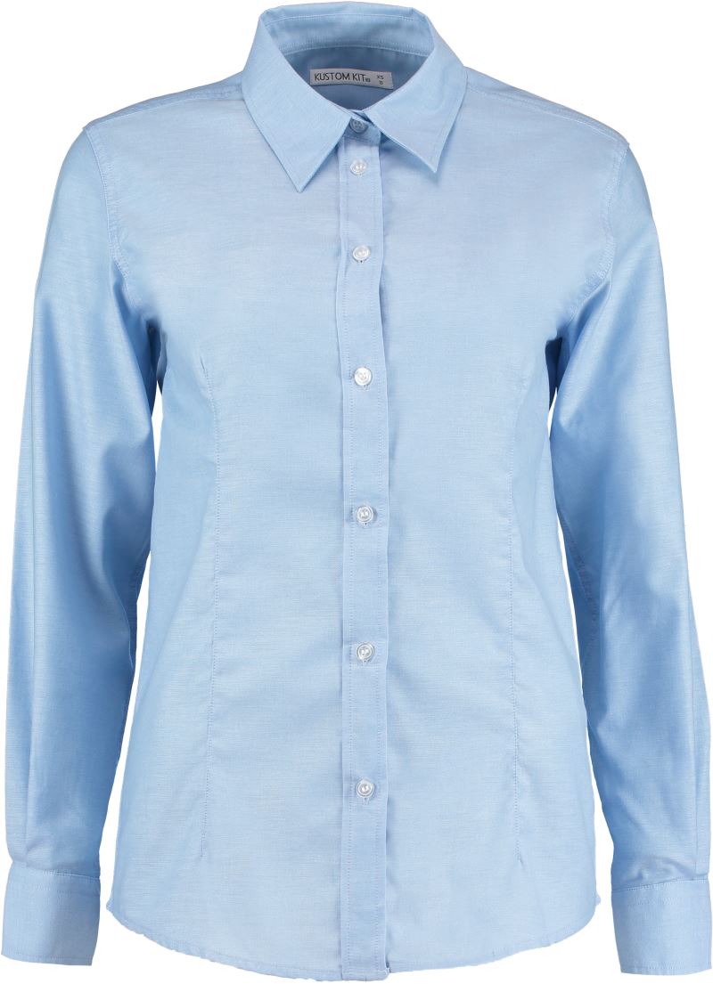 Levně Pracovní halenka Oxford s dlouhým rukávem - light blue