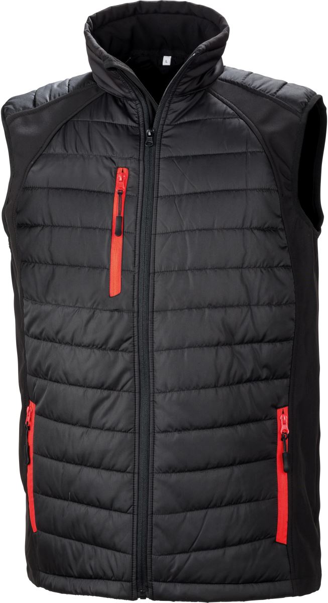 Levně Hybridní vesta "Compass" - black/red