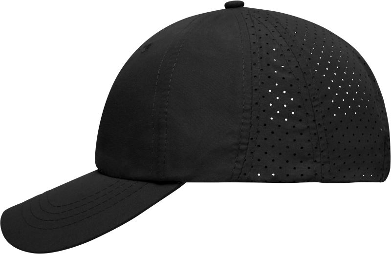 Levně 8 panelová kšiltovka s laserem řezanou zadní částí - black