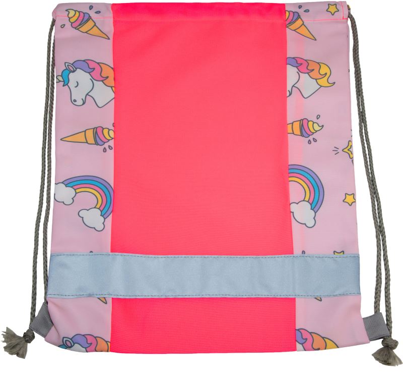Levně Dětský sportovní vak "Action" - neon pink/unicorn
