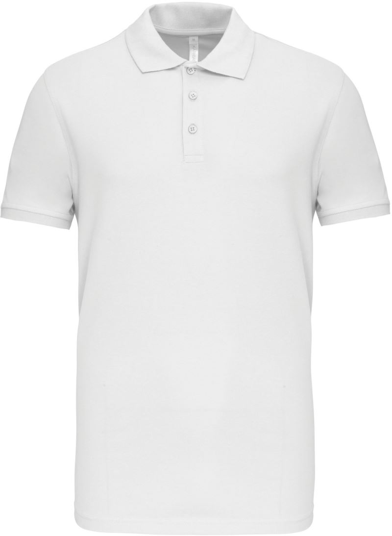 Pánské elastické piqué polo - white