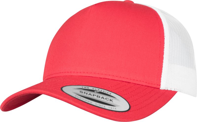 Levně 5 panelová Retro Trucker kšiltovka - red/white