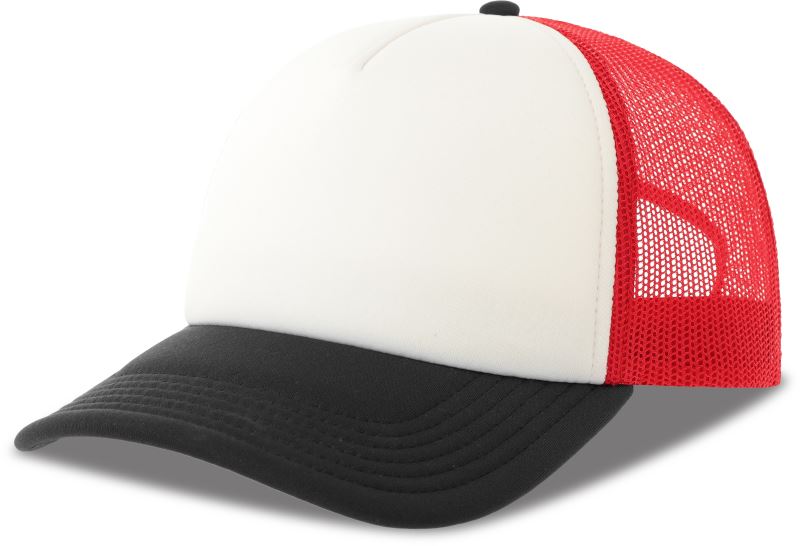 Levně 5 panelová Trucker kšiltovka - white/red/black