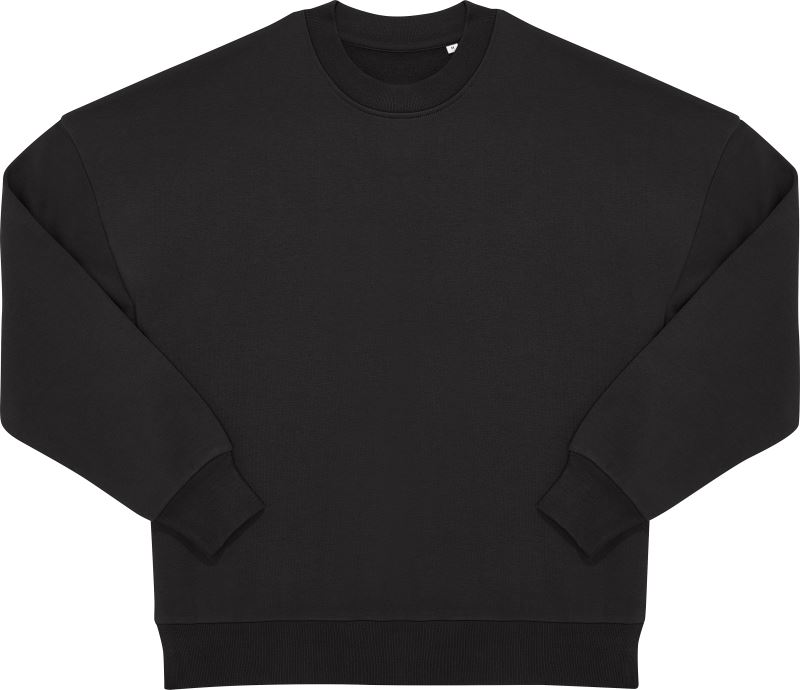 Těžká oversize unisex mikina - black
