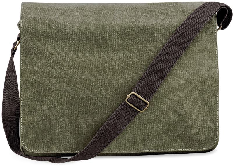 Levně Vintage taška s klopou - vintage military green