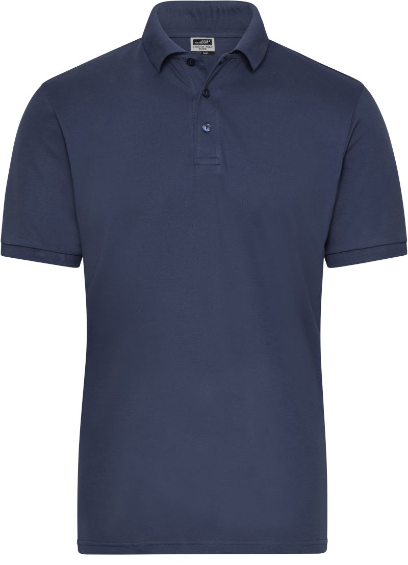 Levně Pánské pracovní elast. polo z bio bavlny - Solid - navy