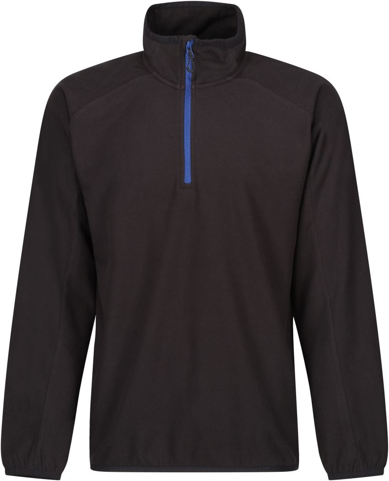 Fleecová mikina structure s 1/4 zipem "Navigate" - black/new royal
