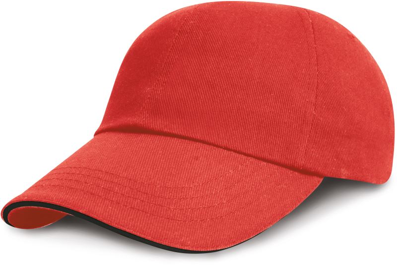 Levně 6 panelová nízkoprofilová sandwich kšiltovka - red/black