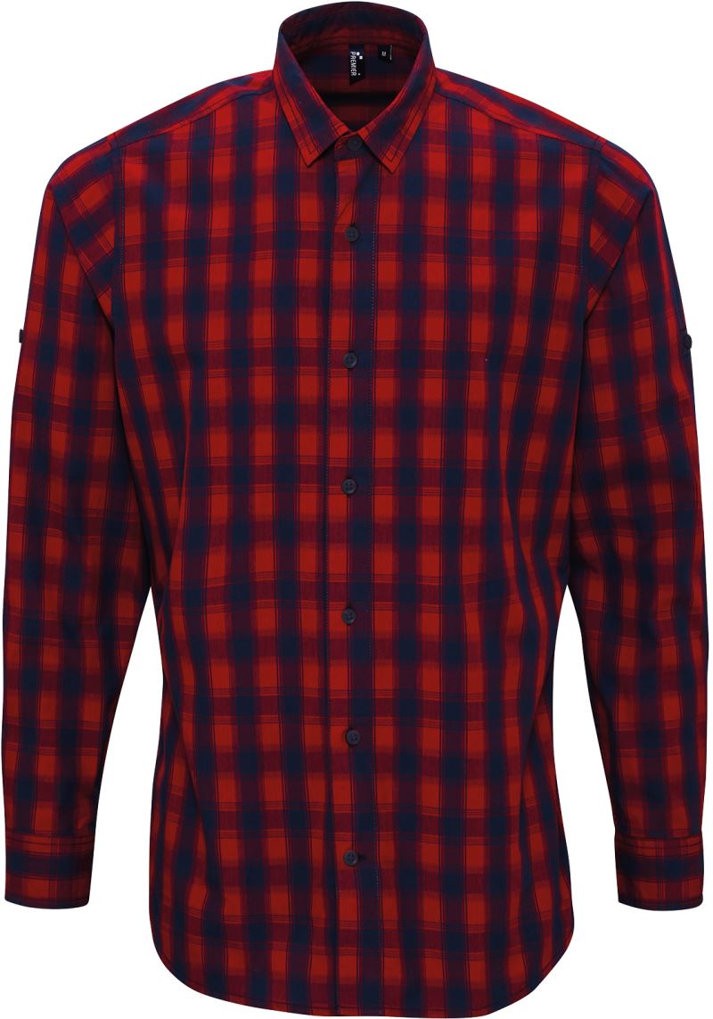 Levně Popelínová košile s dlouhým rukávem "Mulligan" - red/navy