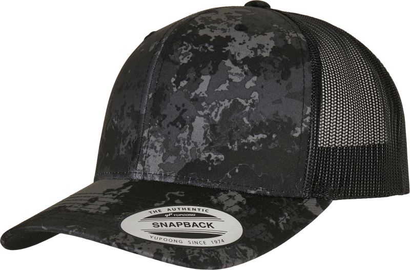 Levně 6 panelová Trucker kšiltovka "Veil Camo" - poseidon black