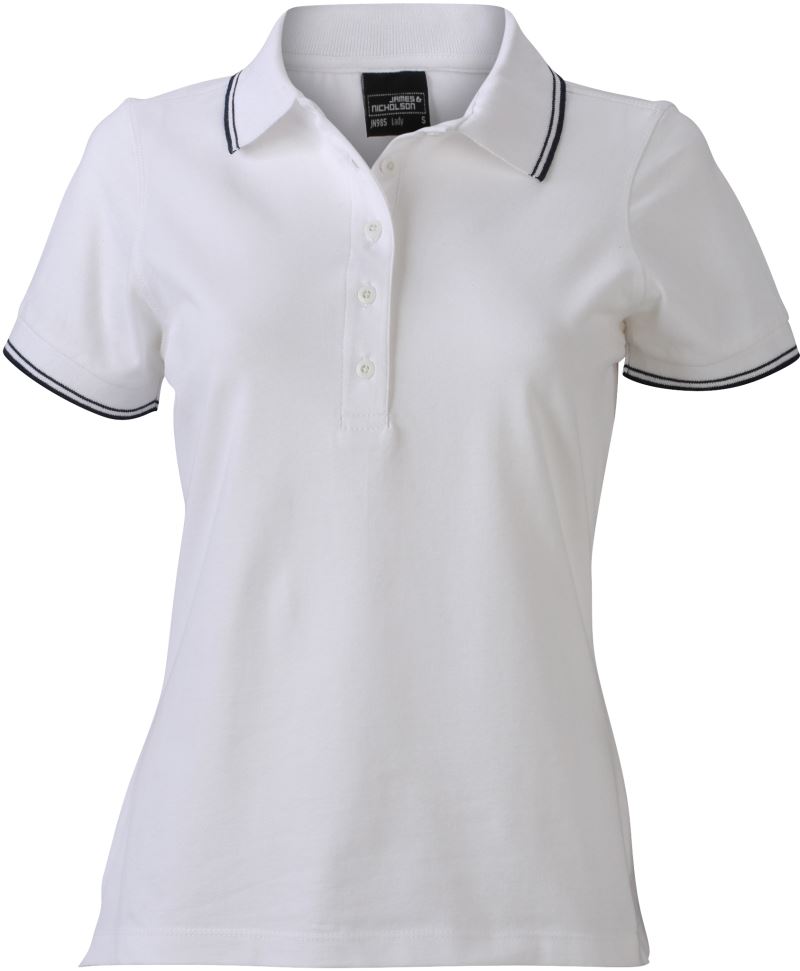 Dámské piqué polo - white/navy