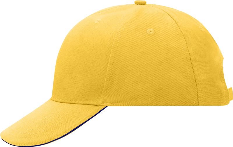 Levně 6 panelová sandwich kšiltovka - gold yellow/navy