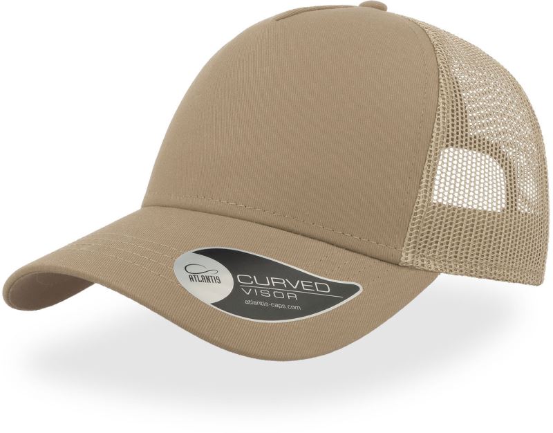 Levně 5 panelová Trucker kšiltovka "Rapper" - khaki/stone