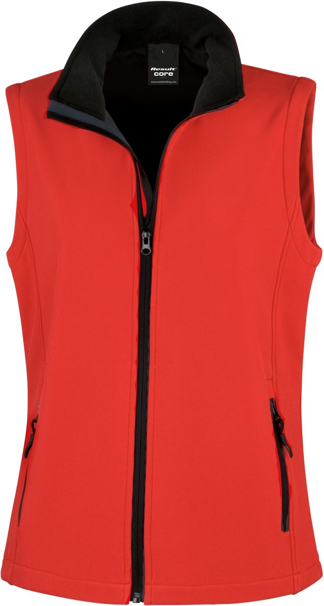 Levně Dámská 2-vrstvá softshellová vesta "Printable" - red/black