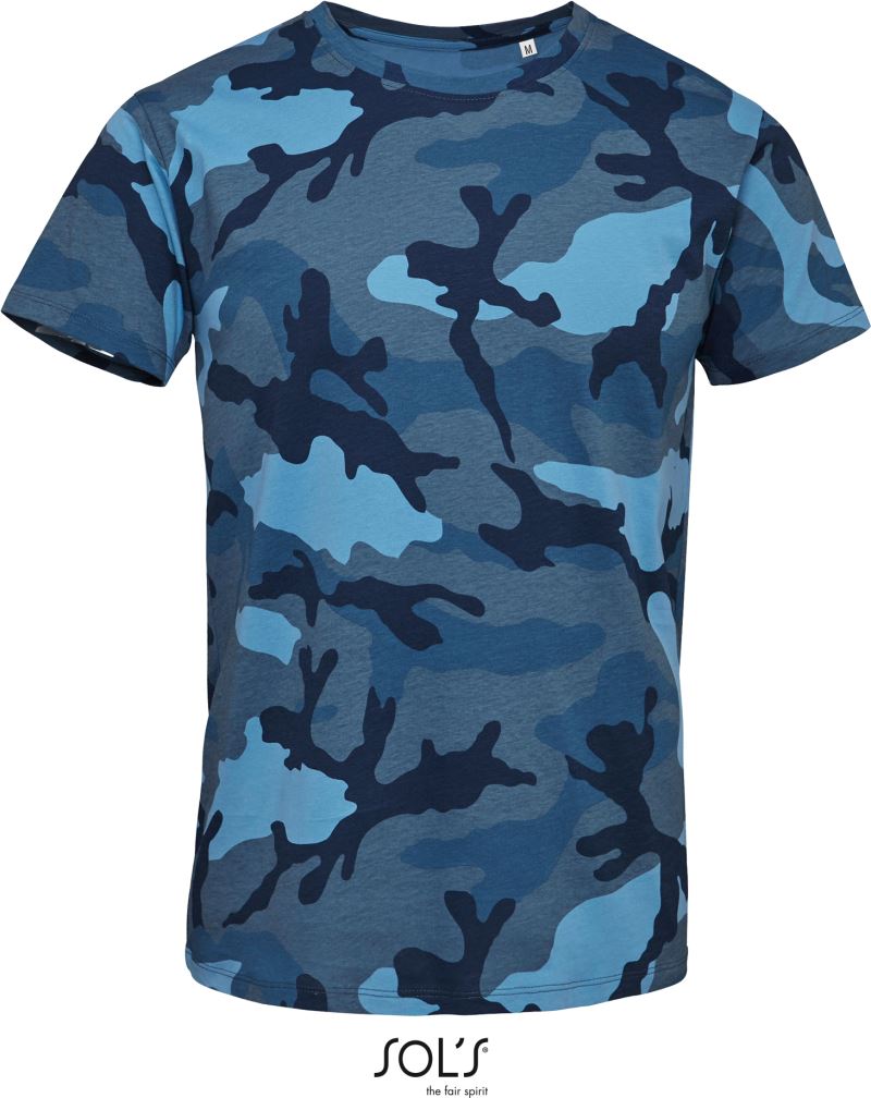 Levně Pánské maskáčové tričko - blue camo