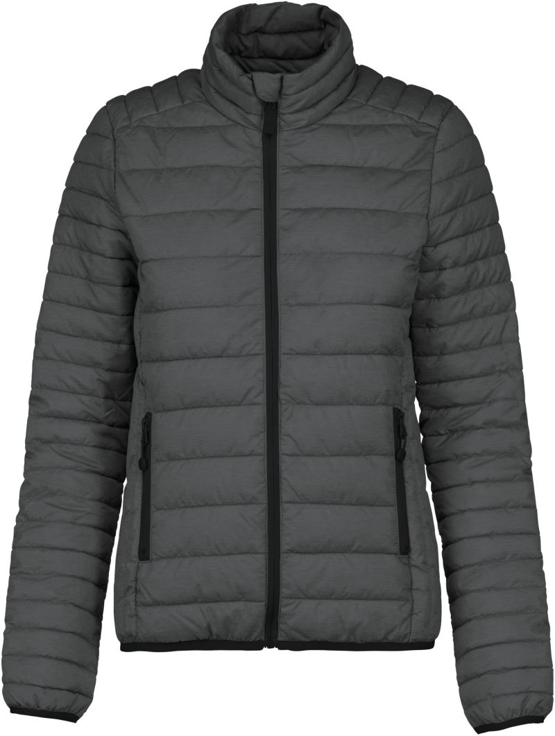 Levně Lehká dámská prošívaná bunda - marl dark grey