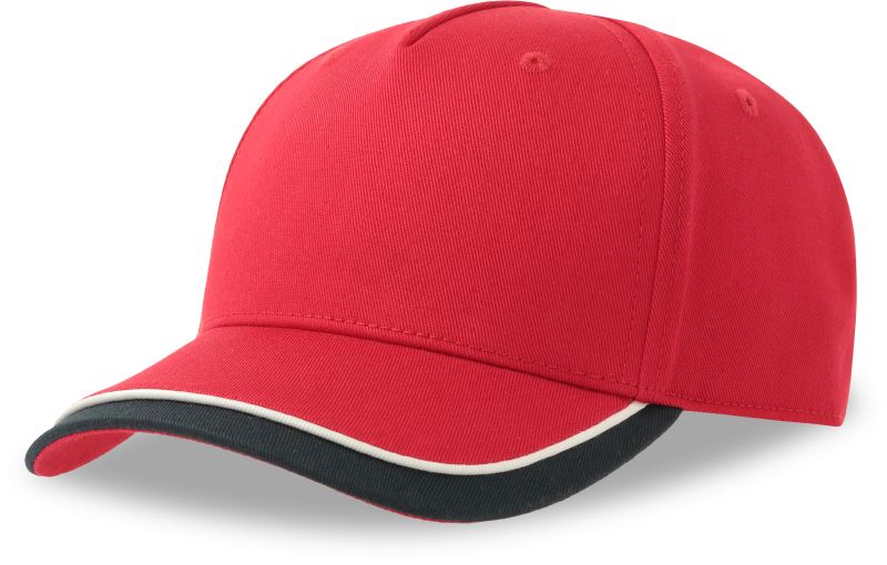 Levně Dětská 5 panelová kšiltovka - red/navy