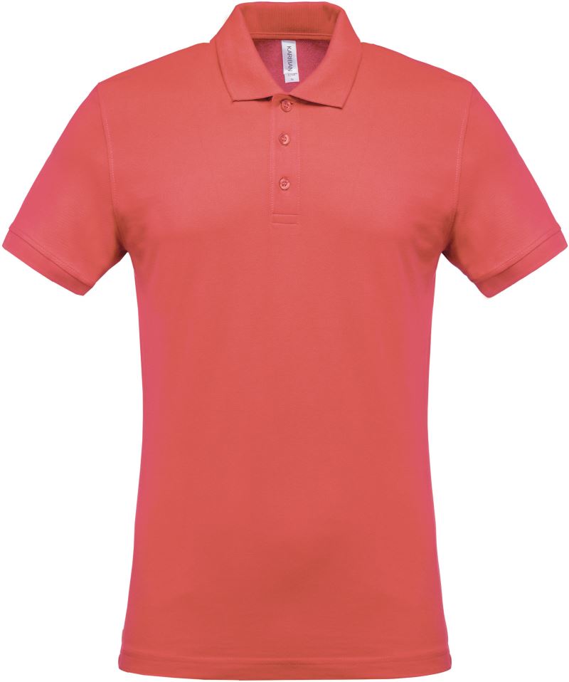 Levně Pánské piqué polo - true coral