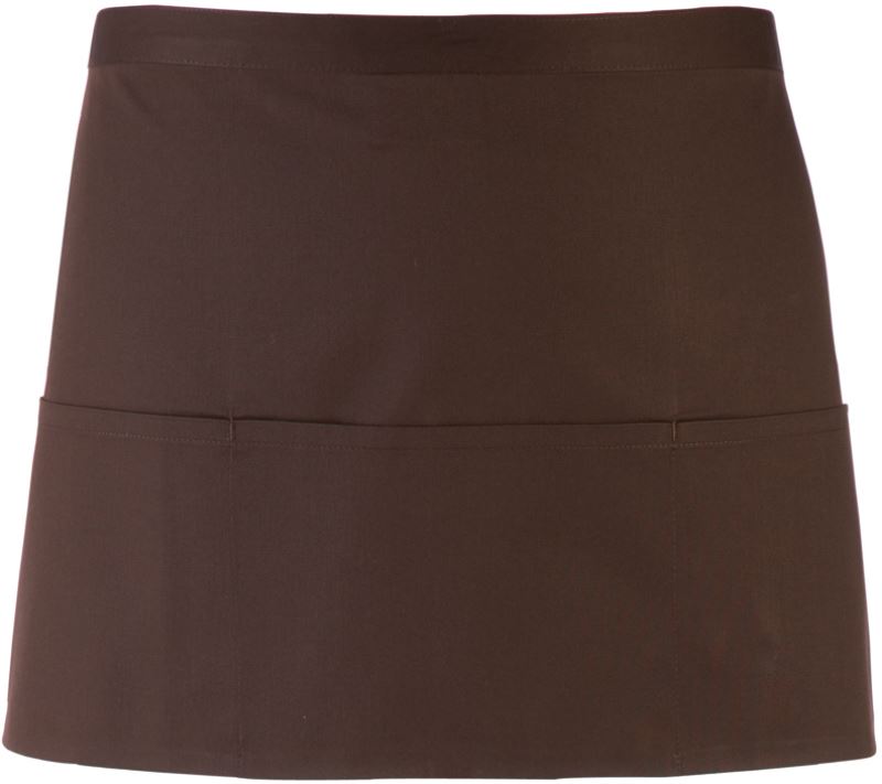Levně Krátká zástěra do pasu s kapsou "Colours" - brown