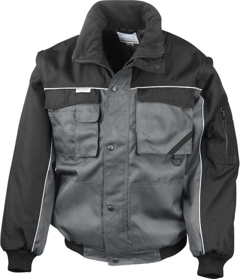 Levně Pracovní bunda s odepínacími rukávy - grey/black