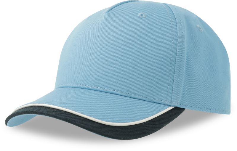 Levně Dětská 5 panelová kšiltovka - columbia blue/navy