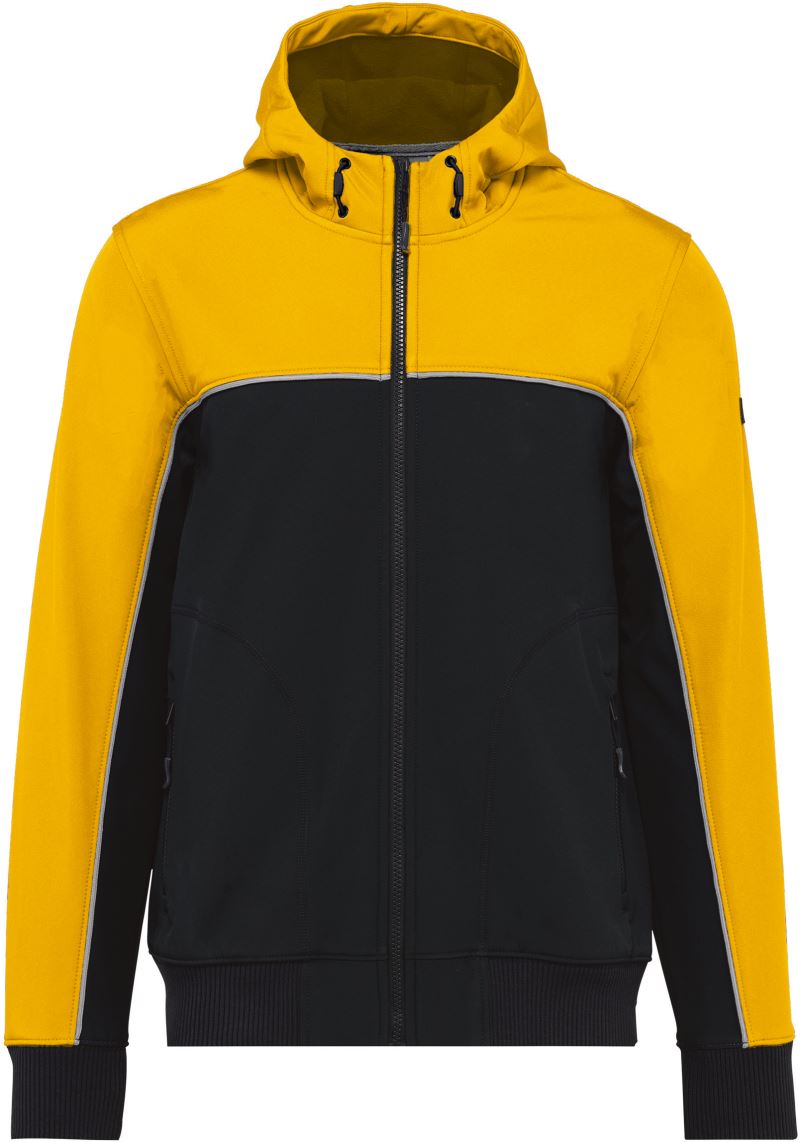 Levně Pracovní 3-vrstvá softshellová bunda - black/yellow