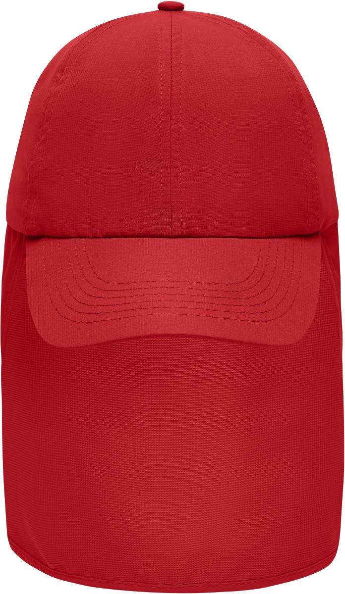 Levně 6 panelová kšiltovka s ochranou krku - red