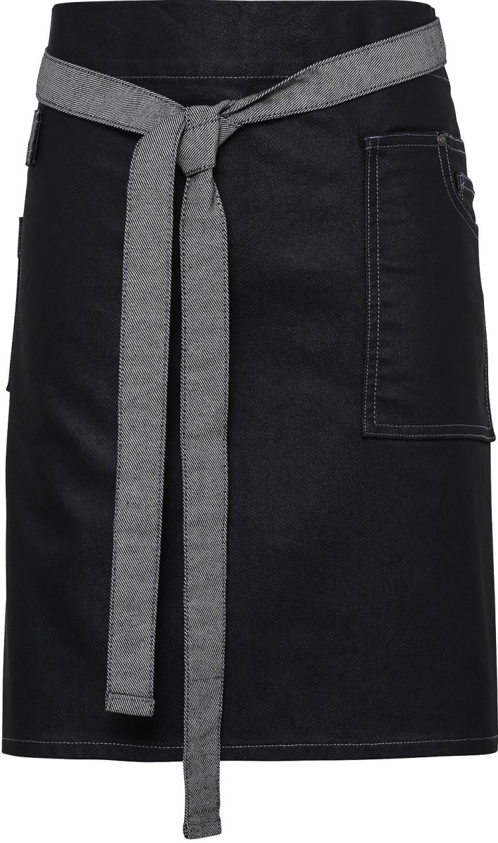Levně Denim zástěra do pasu krátká "Division" - black denim