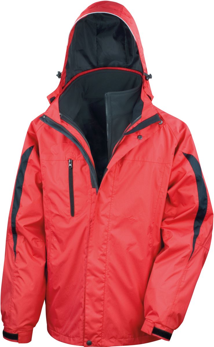 Levně Pánská bunda 3-v-1 - red/black
