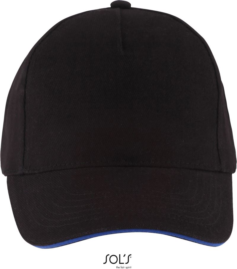 Levně 5 panelová sandwich kšiltovka - black/royal blue