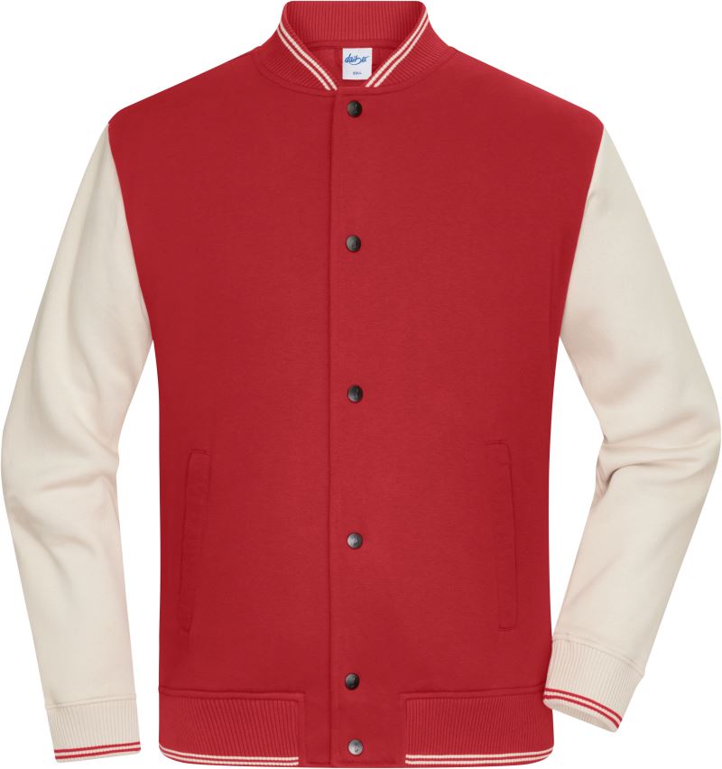 Levně College bunda z bio bavlny - carmine red/sandstone